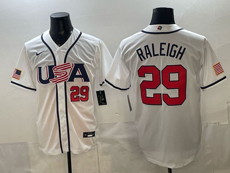 Men 2026 World Cub USA #29 Raleigh White Game Nike MLB Jersey style 004
